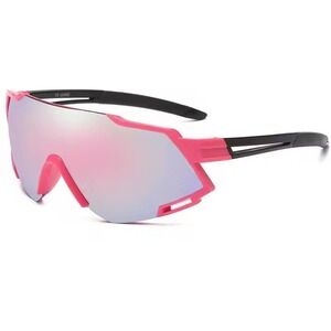 Sport Cycling Sunglasses Mirror Lens Pink Frame Running Glasses Light Weight New